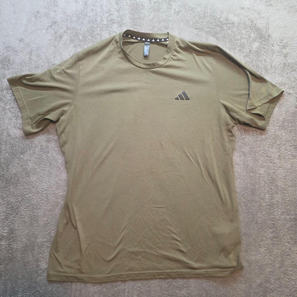 Adidas AEROREADY Shirt Mens L Green Lightweight Athletic Training Tee Flaw